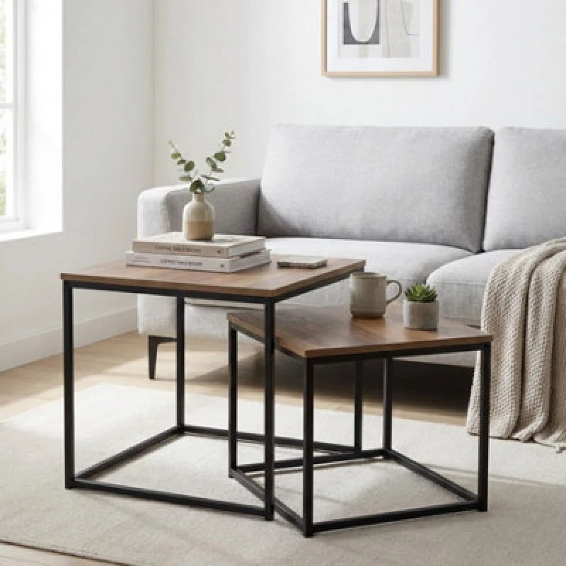 Image of Garden Greatness Duo Relica Square Real Wood Nesting Tables
