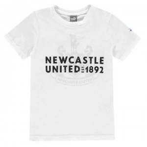 image of Puma Newcastle United Graphic T Shirt Junior Boys - White