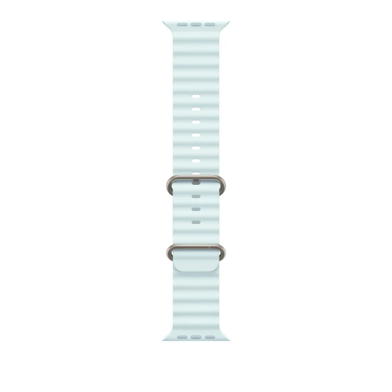 Image of Apple 49mm Ice Blue Ocean Band - Natural Titanium Finish MXTF3ZM/A