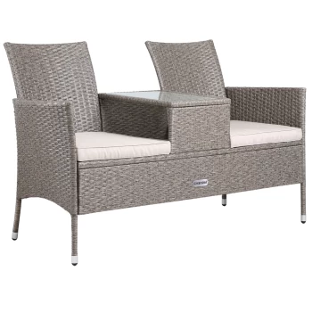 Image of Poly Rattan Jack & Jill Bench Cream 143x64x87cm