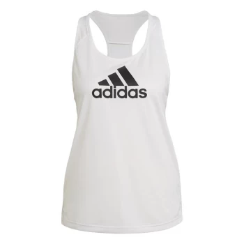 image of adidas AEROREADY Designed 2 Move Logo Sport Tank Top Wome - White / Black