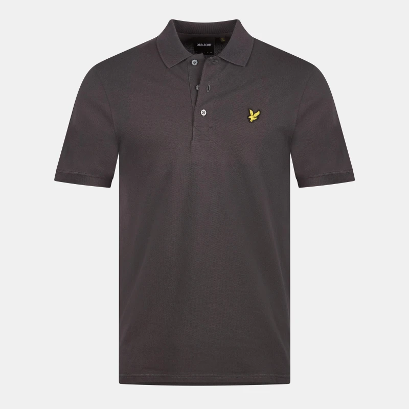 Image of Lyle and Scott Basic Short Sleeve Polo Shirt Gunmetal W635 male S
