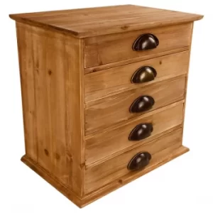 image of Solid Wood Trinket With 5 Drawers 38cm