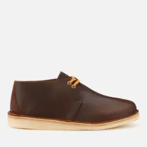 Image of Clarks Originals Mens Desert Trek Leather Shoes - Beeswax - UK 10