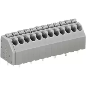 Image of Wago 250-202 2 Pole 3.5mm 8A 45° Push Button PCB Terminal Block Grey