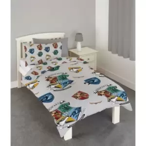 Image of Harry Potter - Gryffindor Ravenclaw Hufflepuff and Slytherin Reversible Duvet Cover Set Bedding Bed Set - Multicoloured