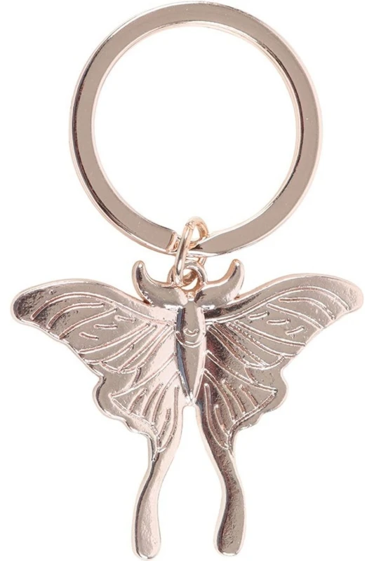Image of Something Different Something Different Luna Moth Keyring in Silver Silver One Size Unisex 5063574821414