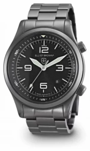 Elliot Brown Mens Canford Gun Metal PVD Plated Black Dial Watch