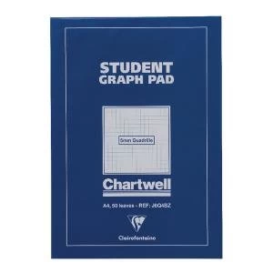 image of Clairefontaine Chartwell 5mm Quadrille Student Graph Pad A4 J6Q4B