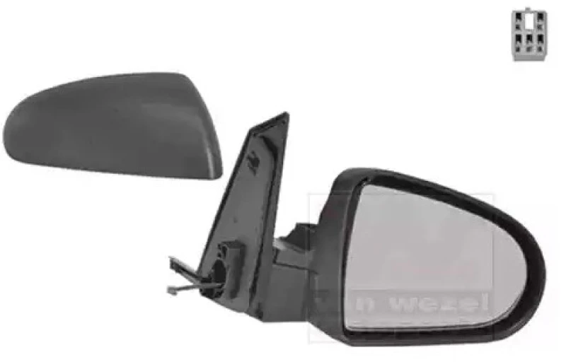 Image of VAN WEZEL 3235808 Wing mirror * HAGUS * Right, Heatable, primed Outside Mirror (50)