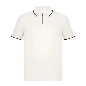 image of Firetrap Quarter Zip Short Sleeve Polo Shirt - Grey