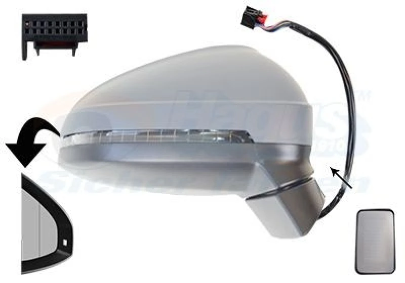 Image of VAN WEZEL Wing mirror VAN WEZEL 0346828