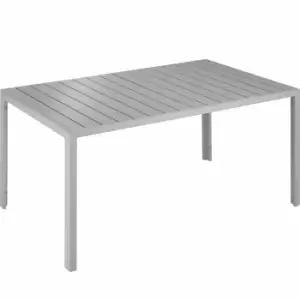 Tectake Aluminum Garden Table Bianca With Height-adjustable Feet (150X90X74.5cm) Silver