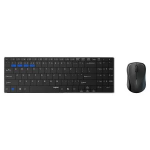 image of Rapoo 9060M Multi-mode Wireless Mouse & Ultra-slim Keyboard Set Black UK Layout