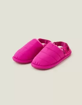 Image of Accessorize Quilted Slingback Slippers Pink, Size: L