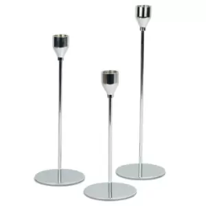 Image of Tulip Candlesticks - Set of 3 Silver M&W