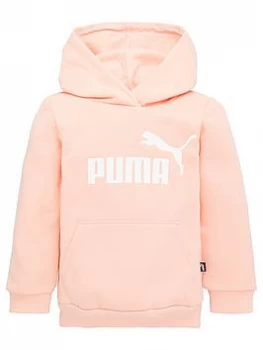 image of Puma Girls Essential Logo Hoodie Fl - Pink, Size 15-16 Years, Women