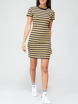 Image of Adidas Originals Comfy Cords Striped Dress - Black/Purple