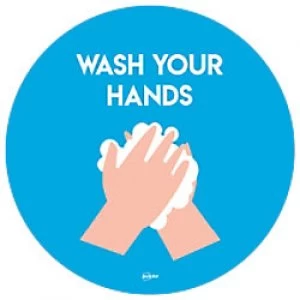 image of AVERY COVWH275 COVID-19 Wash Hands Ø275mm Labels Blue 2 Labels