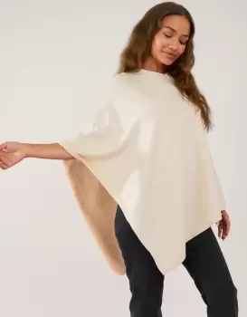 image of Accessorize Womens Knit Poncho Cream