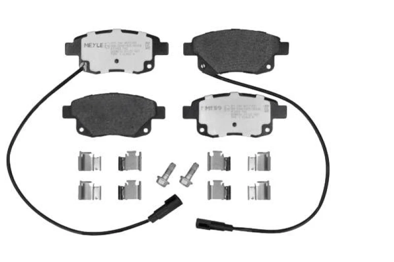 Image of MEYLE 025 244 8617/PD Brake pad set Rear Axle, incl. wear warning contact, MEYLE-PD Quality, with anti-squeak plate Brake Pad Set,disc brake (402)