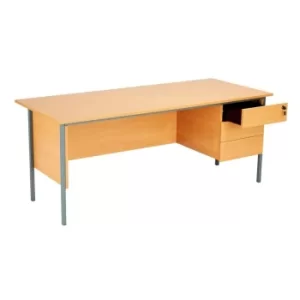 Image of Eco 18 1800 X 750 4 Leg Rectangular Desk 3D Pedestal Beech-Black