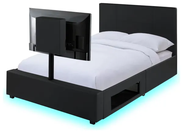 Image of X Rocker Living Ava Double TV and Gaming Bed Frame - Black
