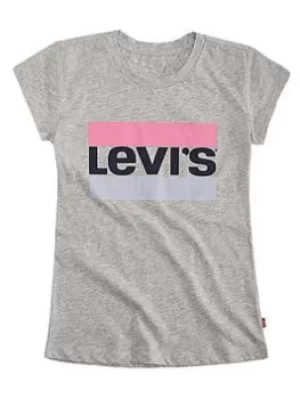 Levis Girls Short Sleeve Sportswear Logo T-Shirt, Grey, Size Age: 3 Years, Women