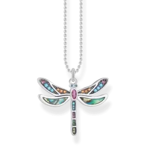 image of Sterling Silver Dragonfly Necklace KE1970-964-7-L42V