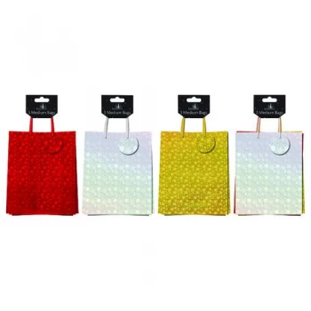 Image of Gift Bags Holographic Medium Assorted Pack of 12 8458