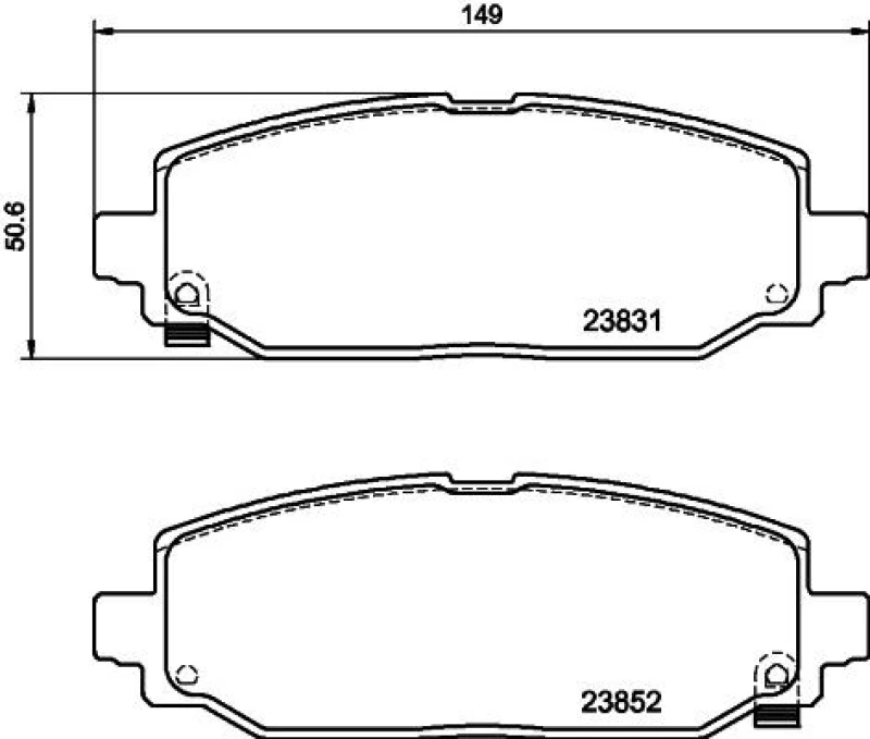 Image of HELLA Brake pad set HELLA 8DB 355 040-021