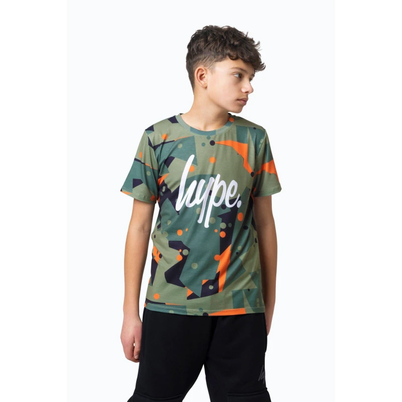 Image of Hype Multi Geo Camo T-Shirt Multi male
