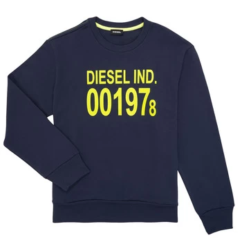 image of Diesel SGIRKJ3 boys's Childrens sweatshirt in Blue - Sizes 8 years,10 years,12 years,14 years,16 years