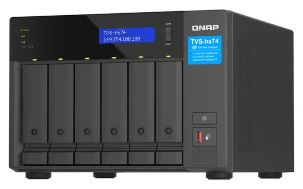 image of QNAP QNAP TVS-h674 NAS Tower Ethernet LAN Black i5-12400 TVS-H674-I5-16G/48TB IW