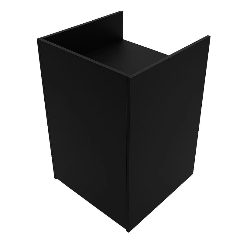 Image of MonsterShop Shop Counter Till Block Stand Black Tb60 Retail Storage Unit Modular Cabinet Reception Cash Desk Store 2 Internal Shelves