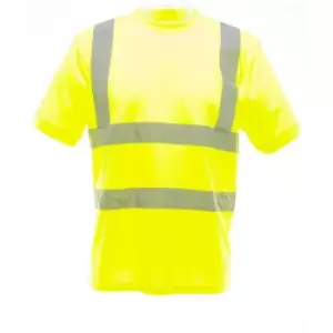 Image of Yoko Ladies/Womens Hi-Vis Short Sleeve T-Shirt (3XL) (Hi-Vis Yellow) - Hi-Vis Yellow