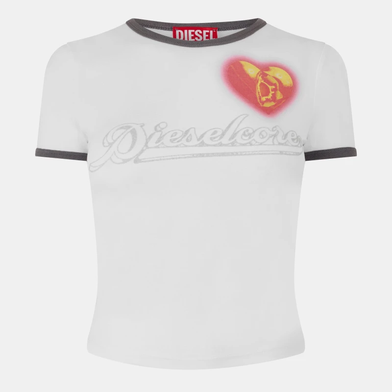 Image of Diesel Womens Core Crop Tops White female 8