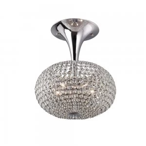 image of Semi Flush Ceiling 5 Light Polished Chrome, Crystal