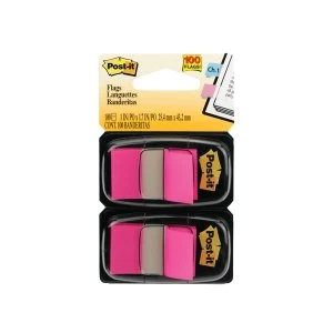 image of Post it Index Dispenser Pink Pack of 2x50 680 BP2EU