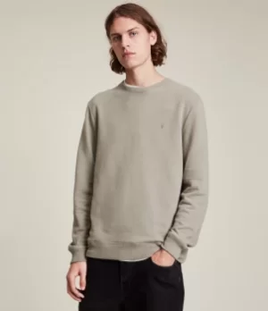 Image of AllSaints Mens Raven Crew Sweatshirt, Pavillion Grey, Size: XS