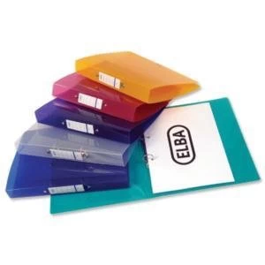 Image of Elba Snap A4 Ring Binder Polypropylene 2 O Ring 25mm Assorted Pack of 10
