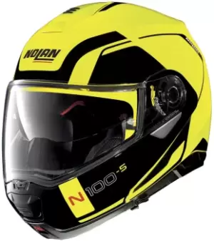 Image of Nolan N100-5 Consistency N-Com Helmet, black-yellow Size M black-yellow, Size M