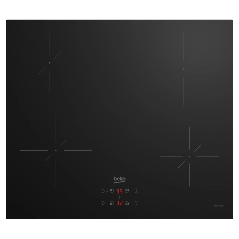 Image of Beko CIHYQI21B 60cm Frameless 4 Zone Induction Hob - BLACK CIHYQI21B