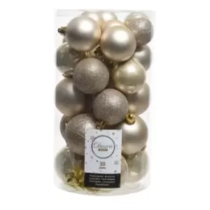 image of Kaemingk Shatterproof Christmas Baubles (Pack Of 30) (Pack of 30) (Pearl) - Pearl