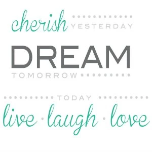 Image of Fine Decor Fine Decor Cherish Yesterday - Dream Tomorrow Wall Quote