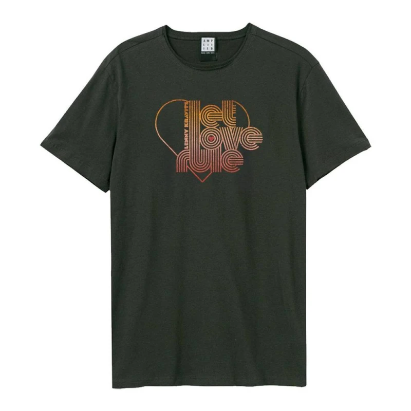 Image of Amplified Mens Let Love Rule Lenny Kravitz T-Shirt in Charcoal Size: XS Charcoal Male XS
