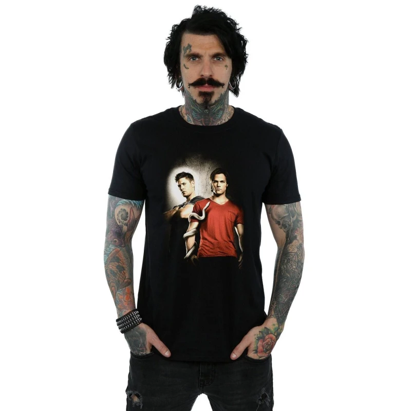 Image of Supernatural Supernatural Men Heaven And Hell T-Shirt in Black Size: Small Black S Male 5057972341254