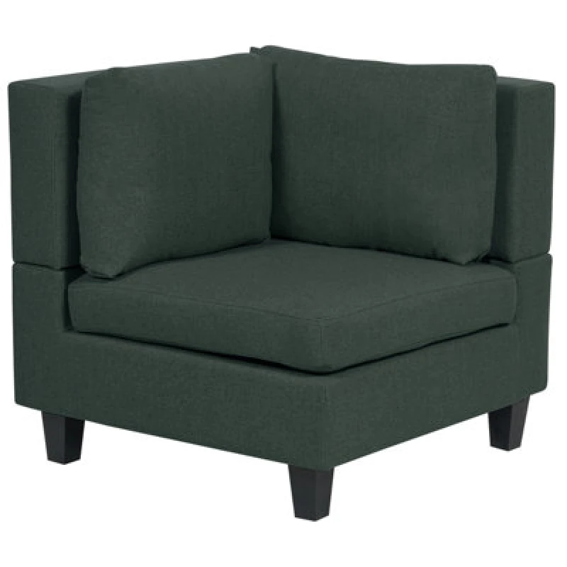 Image of Beliani Corner Seat Unstad Fabric Dark Green