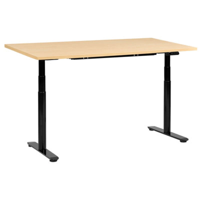 Image of Beliani Electric Adjustable Standing Desk Destinas Black/ Light Brown 160 Cm 72 Cm