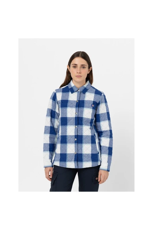 Image of Dickies Flannel Shirt Jacket - Blue Blue Sml